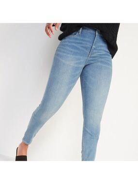 Old Navy Rockstar Super Skinny High-Rise Jeans Light Wash with Built-In Warm 6